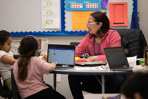 Teacher teaching students